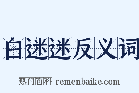 白迷迷反义词是什么意思的图片